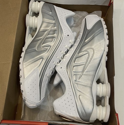Nike shox blanc argenté - nike,