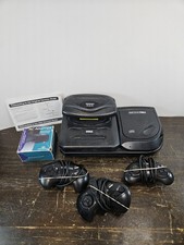 Sega CD Model 2 System Genesis CD-ROM Add On W/ 32x & 3 Controllers Read Descrip