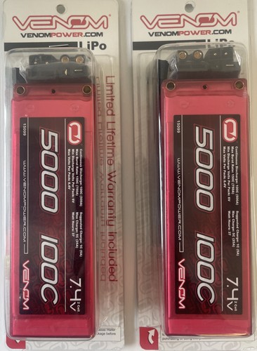 2pk venom 5000mah 100c 2s - 2pk,
