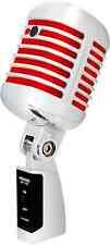 Microphone Dynamique Vintage Micro Elvis Rockabilly Enregistrement Studio Rouge