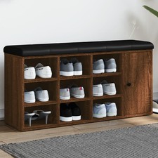 Banc à Chaussures Siège Rangement Salon Gris Béton Bois d'Ingénierie vidaXL