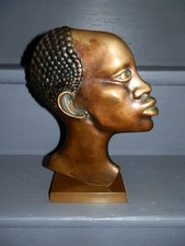 STATUETTE PLAQUE BRONZE TETE