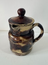 Petit pichet ancien pot à lait terre cuite vernissée Patine Deco art populaire