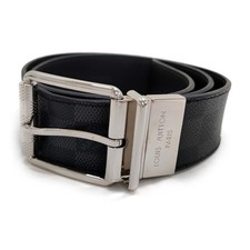 Louis Vuitton Belt M9156 Ceinture Damier Grafite Silvertone REV 1404874