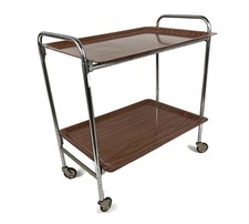 Mid Century Side Table Bar Cart Tea Cocktail Serving Trolley Danish Modern Style