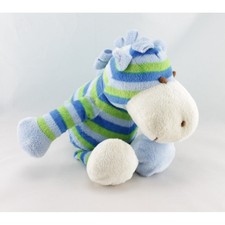 Doudou ane cheval rayé bleu