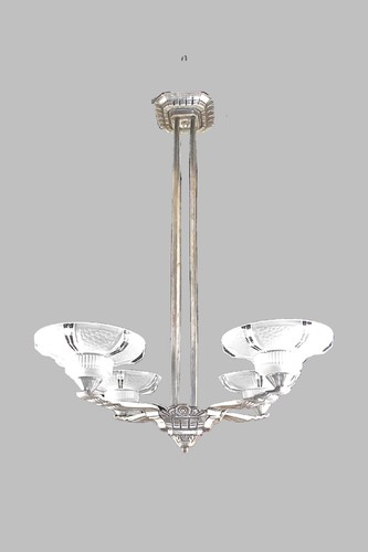 Lustre art déco - lustre, verrerie