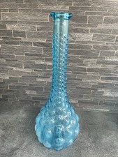 Bouteille Carafe Empoli Verre Bleue 35 Cm