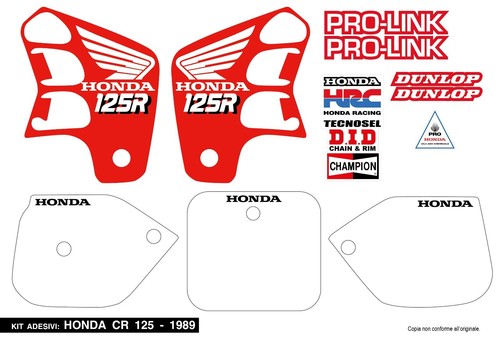 Autocollants honda 125 - autocollants, 1989