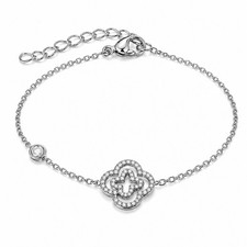 Bracelet Trèfle zircon en