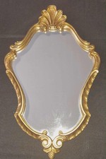 🪞 Miroir doré vintage style baroque en résine  50 cm de haut  Décoration murale