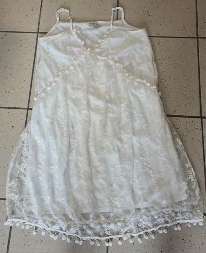 Robe blanche dentelle et - robe,