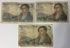FRANCE LOT 3 BILLETS 5 FRANCS BERGER