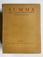 Franz Blei Jakob Hegner summa, summa, summa a quarterly magazine, 