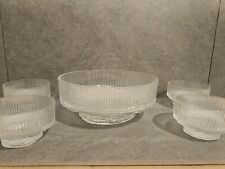 COMPOTIER Saladier ou SERVICE A PUNCH avec 4 COUPES Vintage 1970