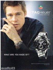 ADVERTISING 095 2007 TAG OEUUR 2 CARRERA TACHYMETRE BRAD PITT Watch