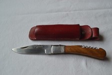 LAGUIOLE KNIFE AND ITS CORKSCREW FLY WOOD CASE BELT HUNTING FISHING