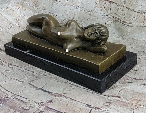 Statue bronze métal marbre - bronze,