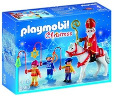 Playmobil 5593 Père Noel Traineau Saint Nicolas NEUF enfant maison
