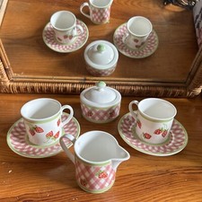 Service À Café VILLEROY Et BOCH Fraises Strawberries Tasses, Sucrier, Verseuse 