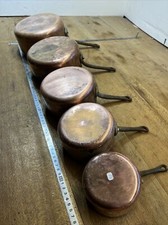 N. 16 Beautiful Set of 5 Faucogney Brass Pans
