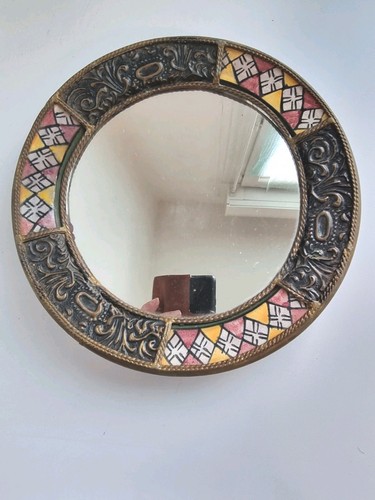 Miroir rond safi signé - ,