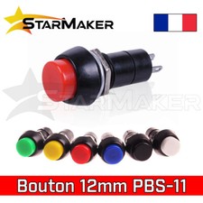 Bouton poussoir 12 mm rond - Momentané / permanent 12V 230V 3A - PBS-11A PBS-11B
