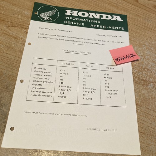 Honda moto 1975 - cb125s3, xl125