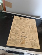 ADVERTISEMENT, TOOL MANUFACTURE CATALOGUE, KLEIN Cie WITH PRICES. 1934 .