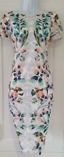 Womens Per Una Premium White Multi Guipure Lace Occasion Wiggle Dress 8 Vgc.