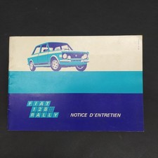 Fiat 128 Rally Car Maintenance Notice Booklet, 3rd and 1973 in French. Good