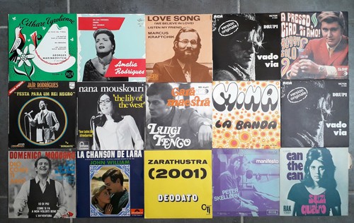 Lot disques vinyles 45 - de, 15