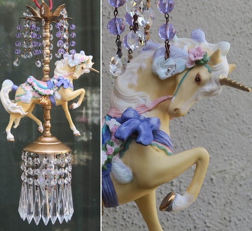 Porcelain carousel unicorn - porcelain,