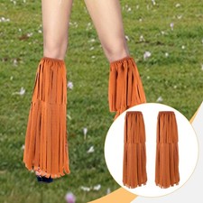 Lot de 2 couvre-bottes à franges style hippie indien pour femme