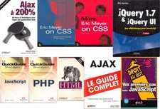 lot 9 livres sujets programmation internet: Javascript - Ajax - HTML - CSS - PHP