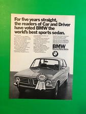 1972 BMW 2000 CS 1800 TI ORIGINAL VINTAGE PRINT AD ADVERTISEMENT