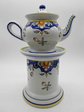 DESVRES EARTHENWARE NIGHT LIGHT HERBAL TEASER / HEREVILLE DECOR ROUEN GEO HAMMER