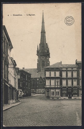 Cpa gosselies eglise - cpa, 1911