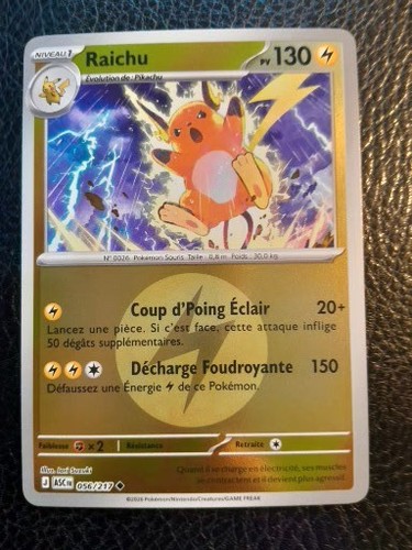 Carte pokémon raichu 056 217 - pokémon, 056/217