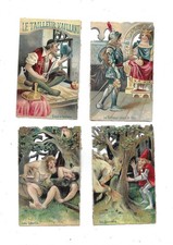 6 Antique Chromos Cut Out H. 12 cms History of the Valiant Tailor Tale Grimm