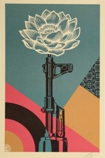 Shepard Fairey, 2025 - AK-47 LOTUS - Lithographie Offset Sur Papier Épais