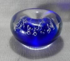 Sulphide Press Blue Hot Worked Bubble Glass Paper Sweden Scotland 8cmX4cm