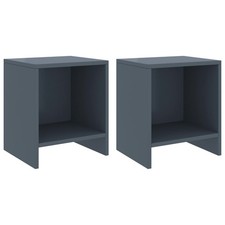 2x Bois de Pin Massif Tables de Chevet Gris Foncé Table de Nuit Armoire vidaXL
