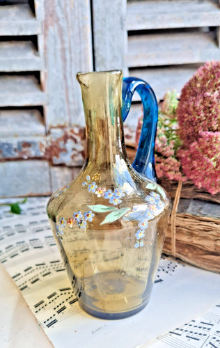 Ancienne carafe verre moule - en,