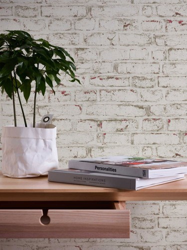 Papier peint brique rustique - peint,