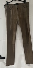 Ventcouvert French Leather Pants, Women’s Taupe 42 Designer Custom Pant