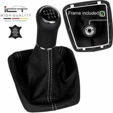 Couture argenté 6 vitesse ICT Pommeau cuir pour Skoda Octavia 2 RS 1Z3-5 B64