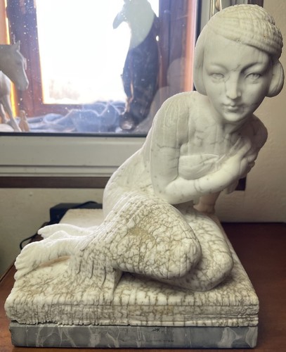 Sculpture marbre art déco - sculpture,