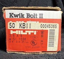 HILTI KWIK BOLT II, 3/8 X 5” AISI 1038 CONCRETE ANCHORS 45365 46 Inside
