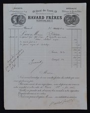 Billhead Invoice PARIS 1910 Fabrique de Garde Dresses HAVARD Glossy 130